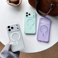 Étui de téléphone magnétique de luxe avec bouton caméra IA pour iPhone 18 Pro Max 17 Pro 16 Pro Max, coque transparente mate antichoc et antidérapante