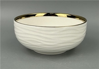 Service de table en porcelaine blanche écologique sans BPA de 32 pièces avec bord doré, compatible lave-vaisselle, pour la maison et la restauration