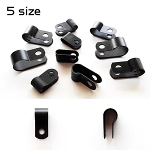 25X ID 3.3mm 5.3mm 6.4mm 8.4mm 10.4mm Noir Nylon U R Forme Câble Pince Clip Résistant UV Fil Électrique Tuyau Boucle Fixateur Titulaire