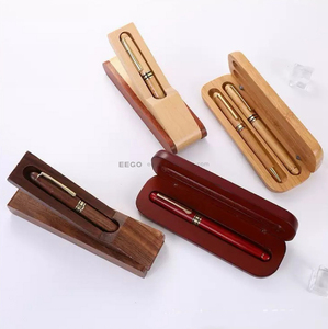 Kit di <span class=keywords><strong>penna</strong></span> a sfera di bambù esclusivi di lusso per scrivere penne Gel in legno per affari Set regalo produttore di logo personalizzato - Product Image 2