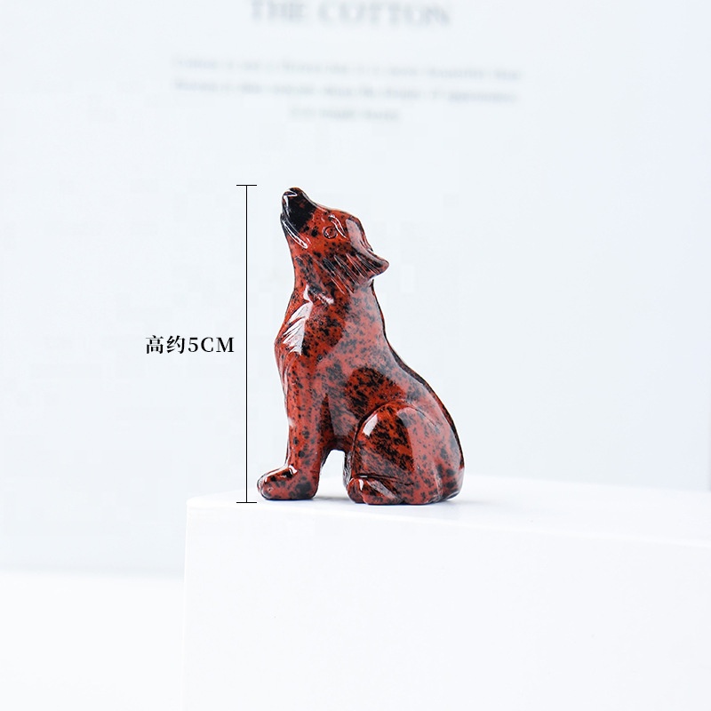 新製品 天然水晶 オオカミの置物 彫刻 原石鉱石標本 ホーム