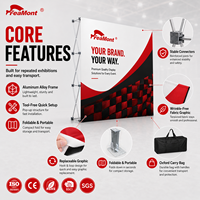 Mur de toile de fond réutilisable FEAMONT pour décoration de mariage et cabine photo avec cadre en aluminium et sac graphique remplaçable