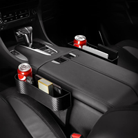 Organisateur de vide-espaces pour siège de voiture avec porte-gobelet, boîte de rangement et chargeur USB, pochette latérale multifonctionnelle pour l'intérieur du véhicule