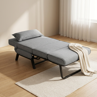 Modernes Konvertierbares Klappbares Einzelsofa-Bett Verstellbarer Schlafsessel Stoff-Relaxsessel Hochwertiger Sessel für Schlafzimmer Schule Kleiner Raum