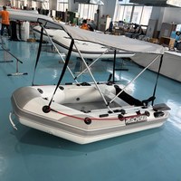 RSMam270 Bateau pneumatique gonflable de 270 cm avec support pour canne à pêche et auvent