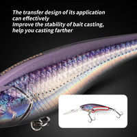 Leurre flottant Minnow à longue queue avec simulation de couleur 3D et bille en acier, 5,5 cm 5,6 g, pour la pêche au poisson mandarin, avec hameçons spéciaux