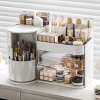 NOUVEAU Organisateur de cosmétiques en plastique, style tiroir de bureau, moderne et simple, haut de gamme, anti-poussière, grande capacité, pour coiffeuse et masques