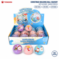 Jouet Squishy en Argile Croustillante de Noël TONGXIN, Jouets Anti-Stress Personnalisables, Balle Anti-Stress, Cadeau de Noël Squishy Père Noël