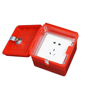 Caja Eléctrica de Superficie CHBASL Tipo 86 Roja con Cerradura, Gabinete de Distribución de Tomacorrientes para Exteriores - Product Image 1