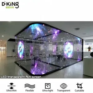 Écran de film cristallin holographique LED P3.9-7.8 |   Écran publicitaire en verre transparent ultra-fin, flexible et haute luminosité - Product Image 3