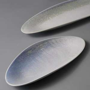 Vaisselle en céramique créative, porcelaine, style nordique, <span class=keywords><strong>assiette</strong></span> ovale longue, <span class=keywords><strong>bleu</strong></span> <span class=keywords><strong>canard</strong></span>, pâtisserie, collation, cuisine froide - Product Image 1