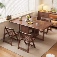 Table à manger extensible et pliable en bois massif, design moderne, stable, gain de place, écologique, rectangulaire, mobilier de maison compact