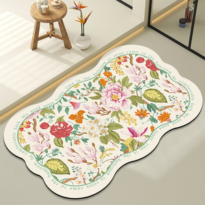 Alfombra de baño de tierra diatomeas rectangular, absorbente, antideslizante, diseño minimalista para baño - Product Image 5