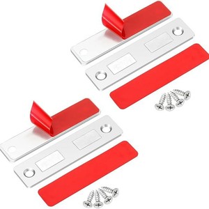 Loquet magnétique pour porte d'armoire, en acier inoxydable, ultra fin, sans perçage, pour tiroir de placard, loquet de porte d'armoire de camping-car, paquet de 4 - Product Image 5