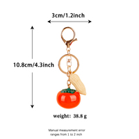 Simulatie Fruit Tas Charm, OEM & ODM Maatwerk, Oranje Perzik Pinda Harsen Hangertje voor Handtas, Rugzak, Reistas, Sleutelhanger