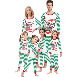 사용자 정의 2022 남자 크리스마스 잠옷 가족 일치하는 부모-자식 격자 무늬 인쇄 일치하는 크리스마스 잠옷 가족 잠옷 세트