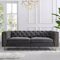 Canapé modulaire confortable de style moderne pour salon, ensemble de canapés sectionnels avec acier inoxydable