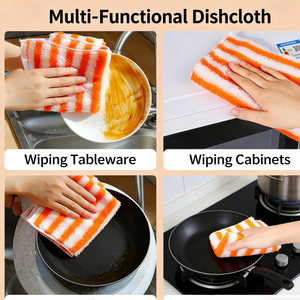 Chiffon à vaisselle en fibre de <span class=keywords><strong>bambou</strong></span> double couche - Chiffon de nettoyage de cuisine doux, absorbant et résistant à l'huile - Product Image 3