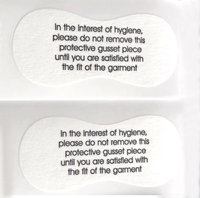 Ruban adhésif transparent pour étiquettes d'hygiène, pour micro-bikinis, strings, sous-vêtements, maillots de bain, lingerie, autocollants hygiéniques personnalisés pour essayage