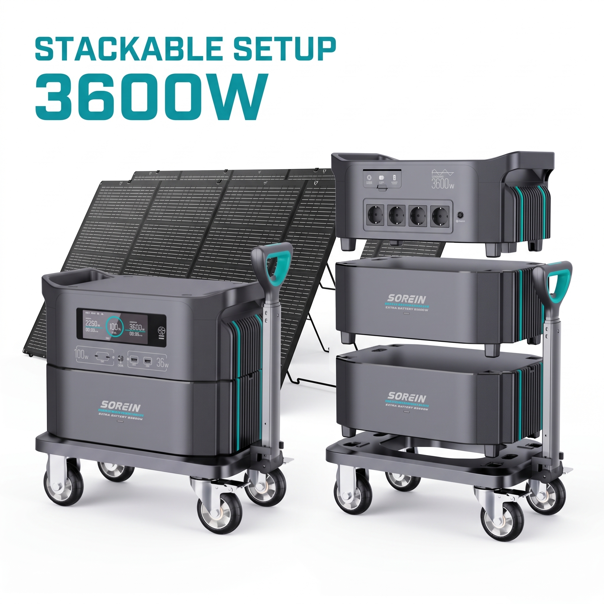 Sorein 220V 2400W Portable Solar Generator 3600W 3000W <strong>2000W</strong> LiFePO4 Battery Portable <strong>Power</strong> <strong>Station</strong> with Solar Panel