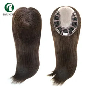 TP18 - 14" Mono top Wig Topper for Women Straight Human Hair Women Toupee Clip in Toppers 120% Density Hair Pieces Hot