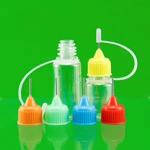 Transparent 10ml Mini aiguille pointe applicateur peinture colle compte-gouttes bouteille presser vide PET bouteille en plastique