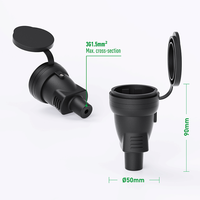 Kit de Conector y Acoplador Schuko para Exteriores de 90 Grados PHEIYON para Cable de Extensión de 3G1.5mm² para Ensamblaje de Cables