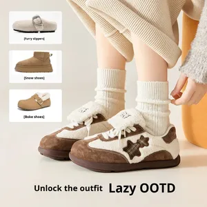 Chaussettes unisexes en laine pure à 91 %, imprimées, chaudes pour l'automne et l'hiver, doublées polaire, épaisses, tricotées à double aiguille, en cachemire, antidérapantes - Product Image 4