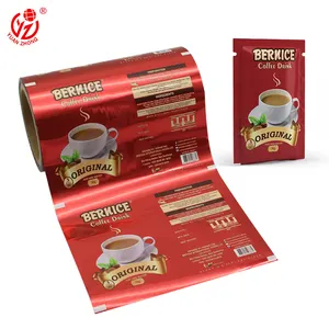 定制咖啡/热巧克力/软饮料小袋包装薄膜层压OPP塑料铝箔印刷食品薄膜卷