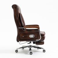 Chaise de bureau ergonomique pivotante et réglable en hauteur, en cuir de luxe, pour PDG, dirigeant, vente en gros