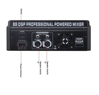 Console de mixage audio 8 canaux avec amplificateur intégré, USB, Bluetooth, effets DSP pour scène live, groupe, église, système de sonorisation