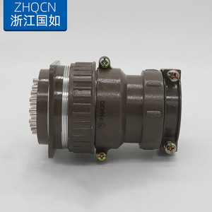 P55K4Q/P55J4A Aviation Plug 30 Pin Straight Wire Connector Gray Black Bakelite Shell Copper Contacts - Product Image 3