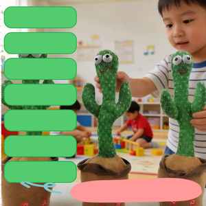 Juguete de Peluche de <span class=keywords><strong>Cactus</strong></span> Bailarín Ecológico Relleno de Algodón PP de Nuevo Diseño, Recargable por USB, Imita el Habla y Baila para la Estimulación Sensorial del Bebé - Product Image 4