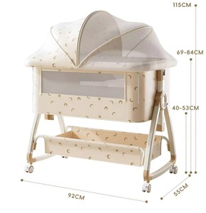 Cuna Plegable Portátil de Alta Calidad con Altura Ajustable para Recién Nacidos y Niños Pequeños, Mosquitera de Calidad para el Hogar, Artículos para Bebés - Product Image 1