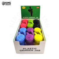 Vente en gros Moulin à herbes en plastique 2 en 1 de qualité supérieure avec rangement Moulin à épices à fumée de tabac avec logo personnalisé pour accessoires de fumeurs