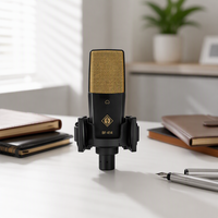 Microphone à condensateur portatif BAIFEILI C414 34 mm à large diaphragme métallique 48 V pour enregistrement en studio portable avec carte son XLR et connexion téléphonique