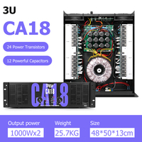 Amplificateur de Puissance 3U CA18 2*1000W Classe H Stéréo pour Système Sonore, 2 Canaux, Professionnel pour Scène et Spectacle - Grande Vente