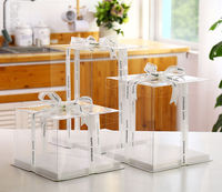 Meilleures ventes, boîte à gâteau haute en plastique transparente de 10 à 12 pouces, adaptée à l'emballage de tous types de gâteaux