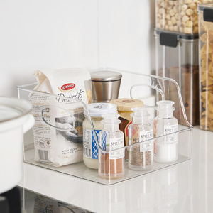 Contenitore portaoggetti da cucina <span class=keywords><strong>in</strong></span> <span class=keywords><strong>plastica</strong></span> di grande capacità, portatile, <span class=keywords><strong>per</strong></span> spezie, <span class=keywords><strong>olio</strong></span> e sale, cestino organizer <span class=keywords><strong>per</strong></span> dispensa con maniglia, contenitore domestico - Product Image 3