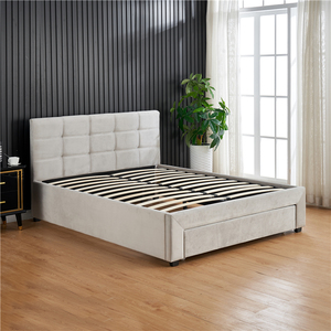 Ultima bellezza stile moderno su misura di colore facile da montare <span class=keywords><strong>singolo</strong></span> doppio formato grigio luce <span class=keywords><strong>velluto</strong></span> cassetto <span class=keywords><strong>letto</strong></span> di stoccaggio - Product Image 2