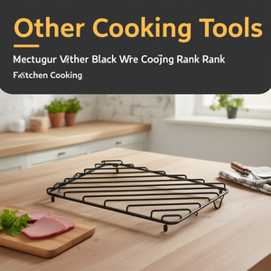 Griglia di raffreddamento rettangolare in filo metallico nero riutilizzabile per la cucina - Product Image 3