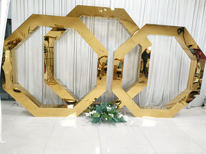 Marco de fondo de arco de acero inoxidable para boda de oro octogonal Marco de decoración de escenario de Evento de Metal - Product Image 6