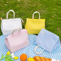 Sac isotherme et boîte à lunch imperméables Pretty-in- Leopard Diamond Stitch avec fermeture éclair pour adultes - Valise portable pour pique-nique et voyage
