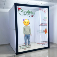 Boîte photo pour événements 6,5x7,5 pieds, cabine photo magazine personnalisée, stand walk-in avec éclairage LED, pour anniversaire, mariage, fête prénuptiale, capacité de charge 35 kg