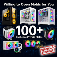 Yeni Özelleştirilmiş Fanlı Temperli Cam Mid Tower ATX Kasa Çok Renkli Bilgisayar Kasası Oyun Kasası Kule PC Kabini