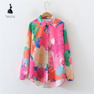 Kemeja Wanita Lengan Panjang Model Longgar Ukuran Besar, Bahan Polyester 120gr,  Cetak 3D,  Penjualan Terlaris,  Kemeja Fashion Wanita - Product Image 4