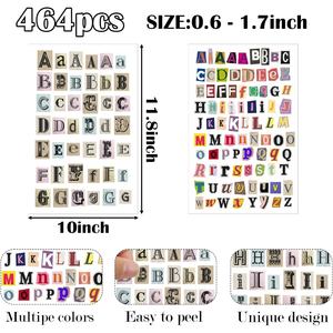 Autocollants lettres de <span class=keywords><strong>magazine</strong></span>, autocollants alphabet et numéros pour scrapbooking, album photo, bouteille d'eau, cadeaux, artisanat, journal, décoration de porte - Product Image 2
