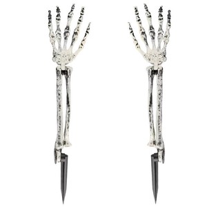 Décorations de jardin en plastique pour Halloween : mains de crâne à insérer au sol, accessoires de fête extérieure, style horreur - Product Image 5