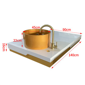Lujoso Lavabo para <span class=keywords><strong>Manos</strong></span> de Salón de Belleza con Grifo Dorado, Tazón de Porcelana Blanca para Salón en Oferta, Accesorios para Pedicura <span class=keywords><strong>y</strong></span> Masaje de <span class=keywords><strong>Pies</strong></span> - Product Image 4