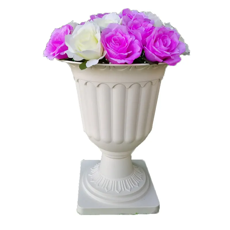 Flower plastic roman pillars cheap price roman flower plates for wedding road lead decoration
